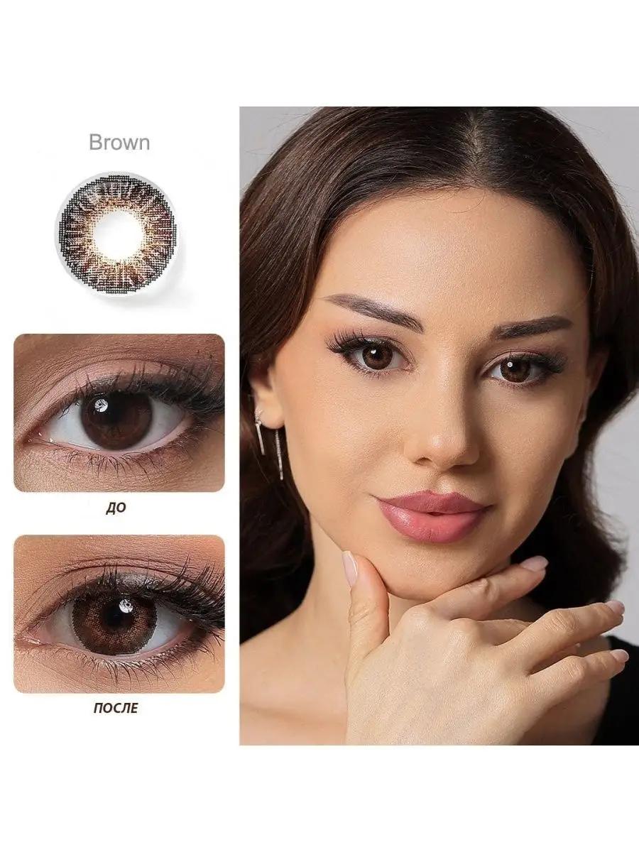 Линзы контактные мягкие гидрогелевые цветные Salivio (2 pack) (8.6, S.BROWN (SA-32), -0,00)